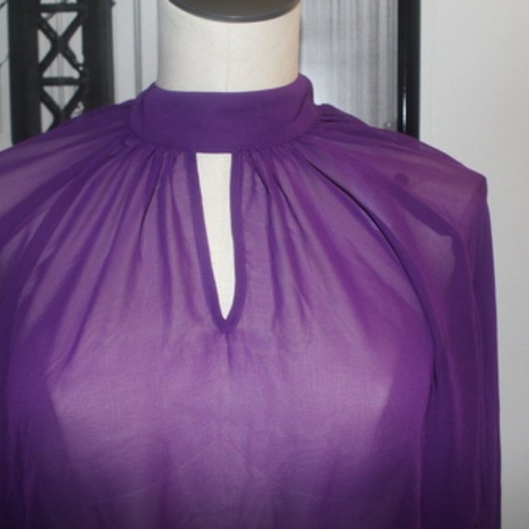 Mock Neck Tie Sleeve Blouse NWT - Picture 2 of 3